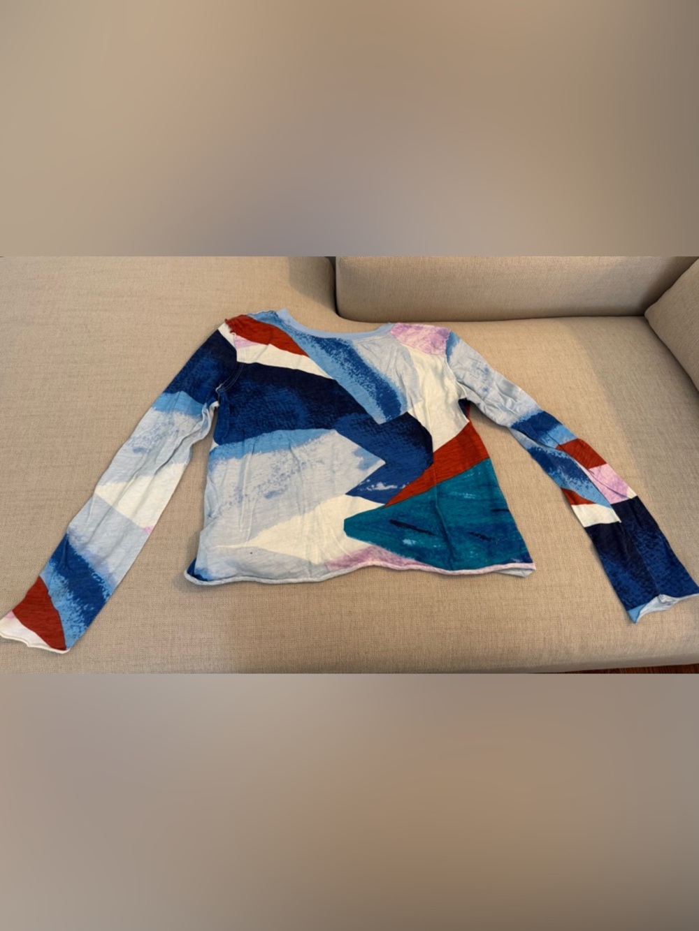 Maeve by Anthropologie Multi-Color Abstract Long Sleeve Women's Top